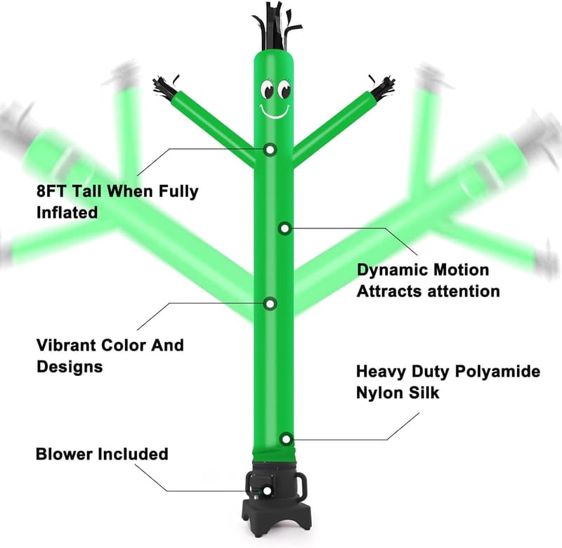 Inflatable Waving Man Dancer with Blower - 8FT Green