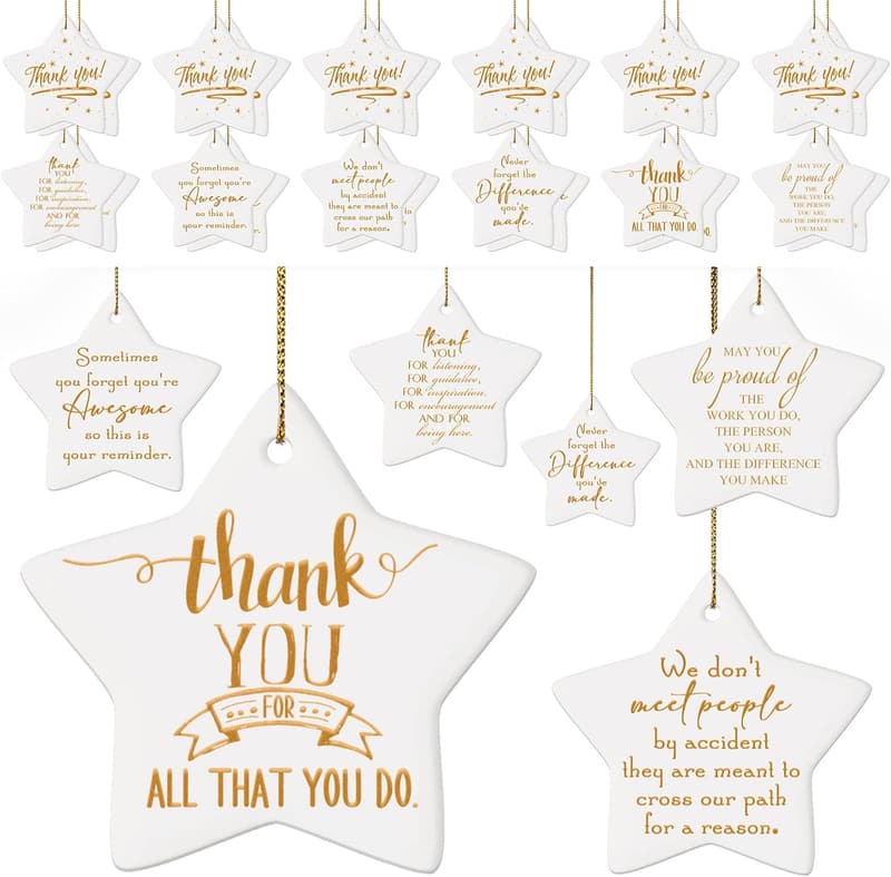 Christmas Ceramic Keepsake Ornaments - 36-Pc Employee Appreciation Set