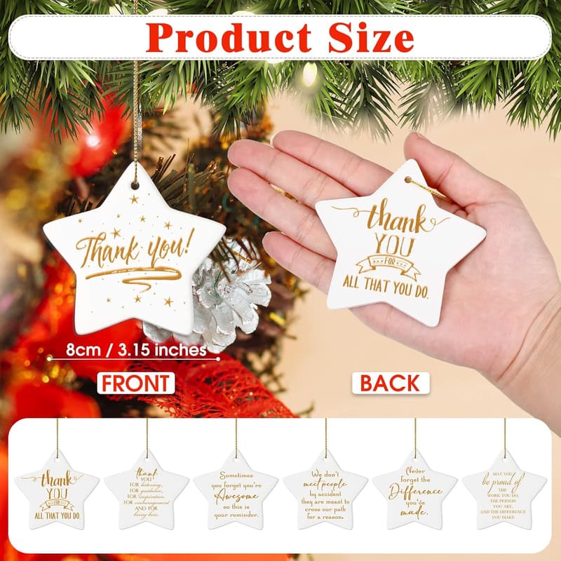 Christmas Ceramic Keepsake Ornaments - 36-Pc Employee Appreciation Set