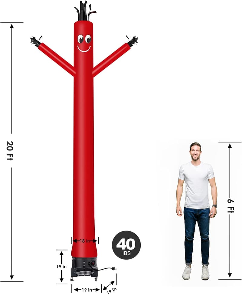 Inflatable Tube Guy Puppet with 1HP Blower - 20ft (Red)