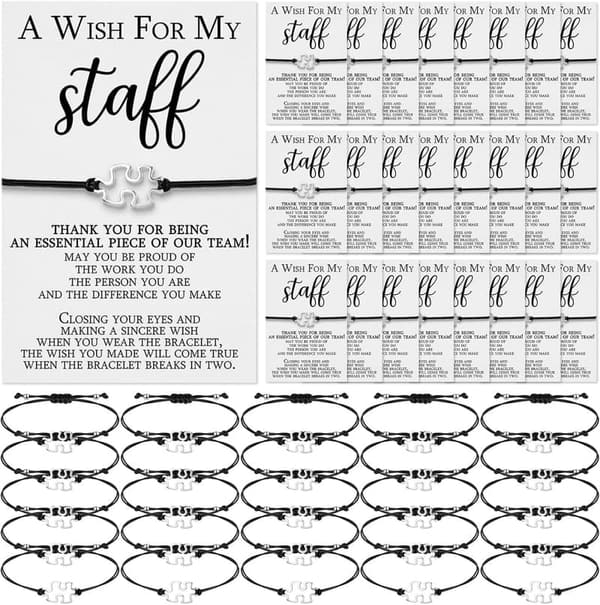 2025 Nurse Appreciation Bulk Puzzle Piece Bracelets with Cards