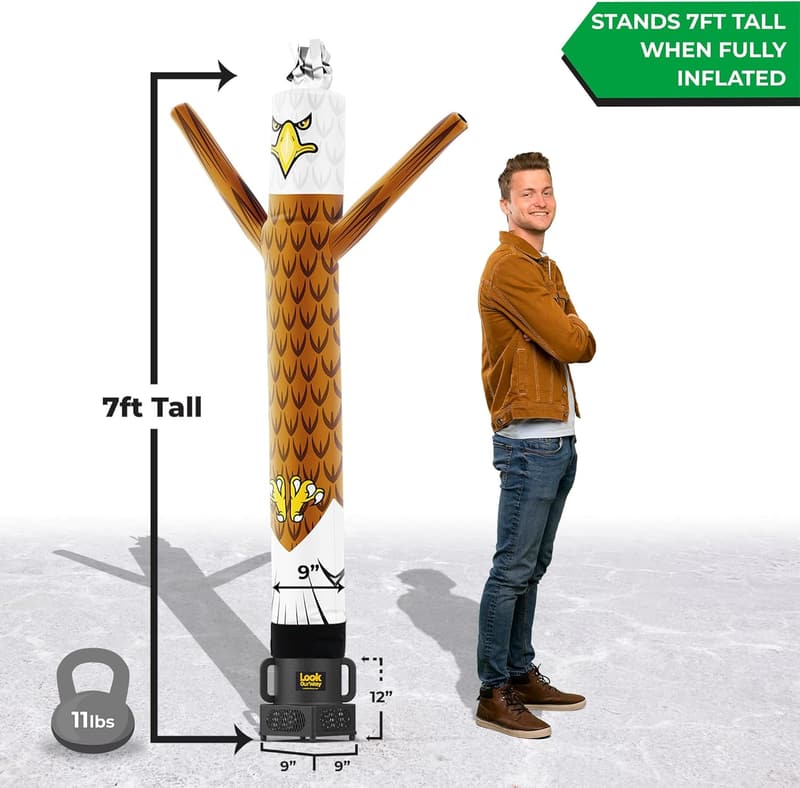 Eagle Inflatable Tube Man - 7ft Weather-Resistant Advertising Mascot