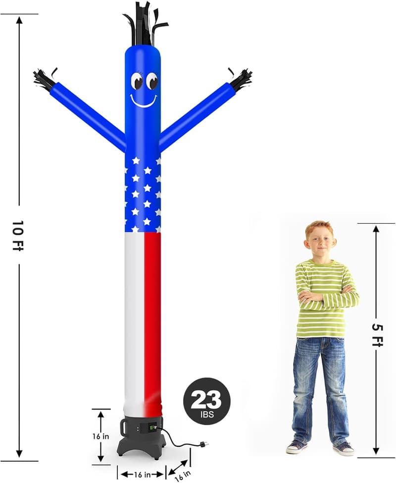 Inflatable Waving Tube Man Puppet for Store Sign - 10ft (US Flag)