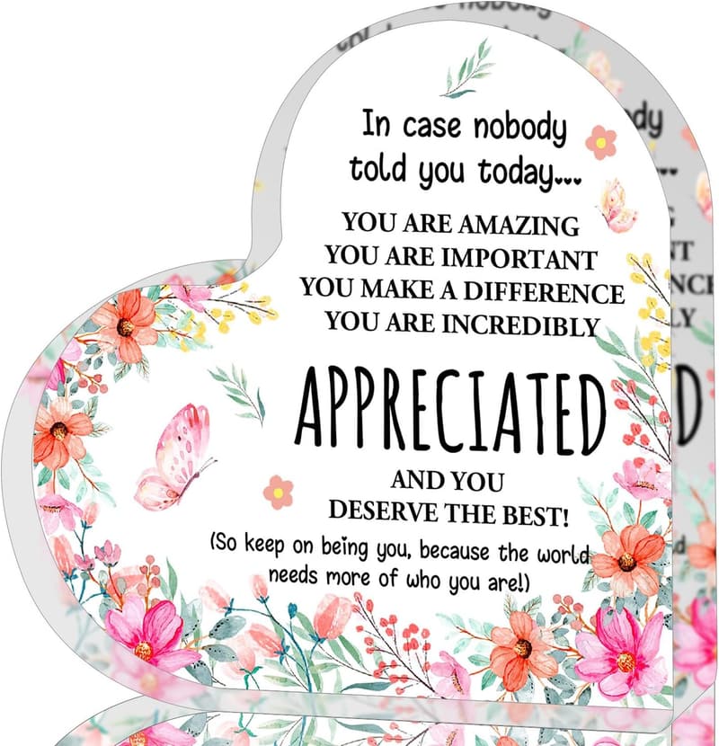 Inspirational Heart-Shaped Acrylic Sign for Women’s Appreciation
