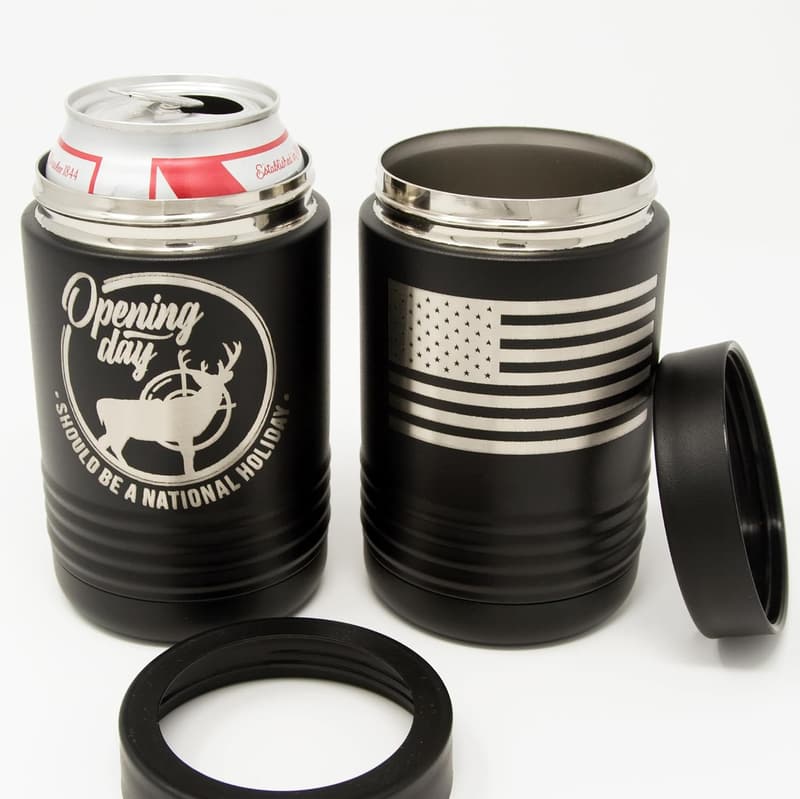 Engraved Cold Beverage Can Cooler - Insulated Hunting Gift for Men