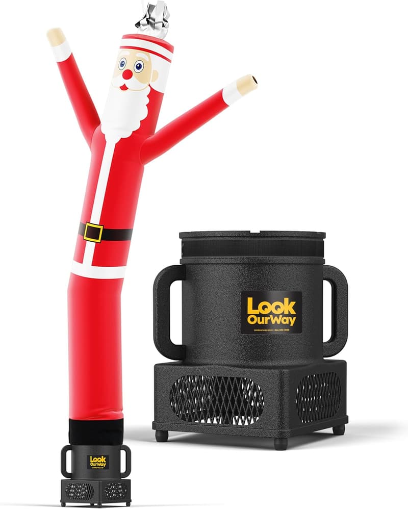 Christmas Inflatable Tube Man Set - 7ft Santa Air Dancer