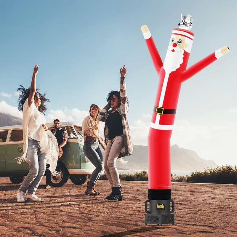 Christmas Inflatable Tube Man Set - 7ft Santa Air Dancer