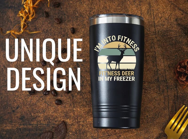 Hunting Gifts for Men: 20oz Stainless Steel Tumbler with Straw