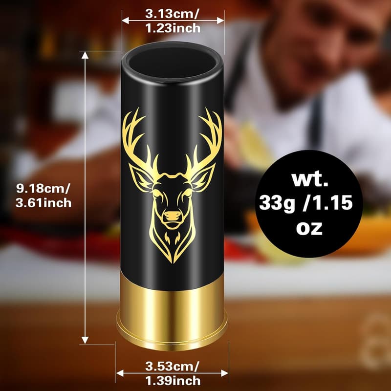 Deer Head Shot Glass Set for Men - 12GA Hunting Gift