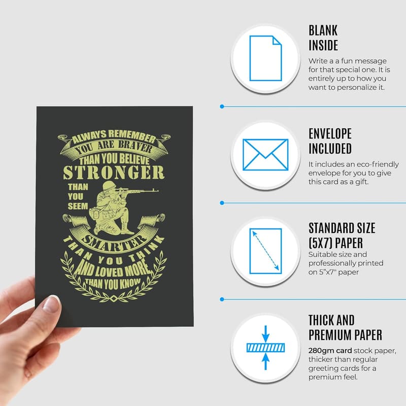 Inspirational Card for Veterans with Envelope