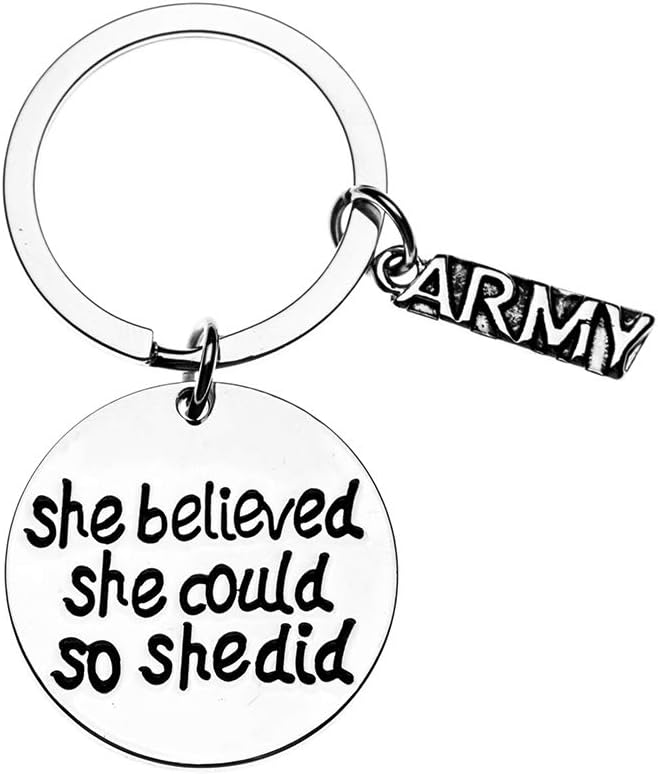 Inspirational Military Keychain for Army Daughter or Wife