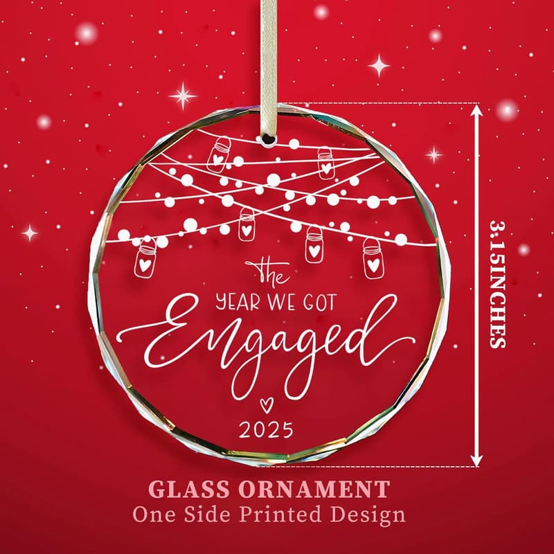 Engagement Gift for Couples - Glass Ornament 2025