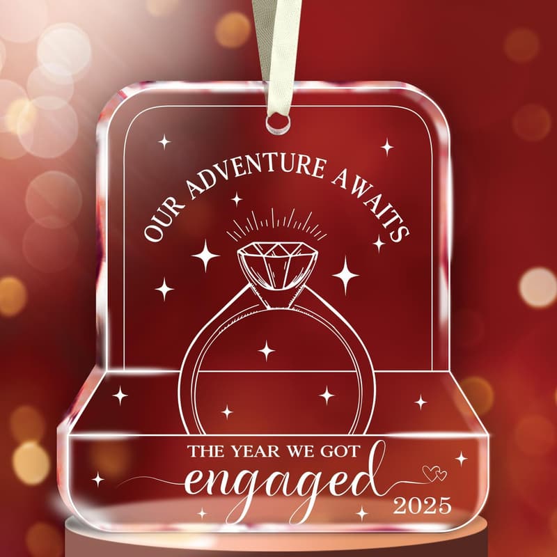 Engagement Gift for Couples - Glass Ornaments 2025