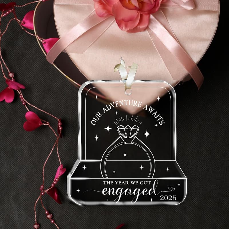 Engagement Gift for Couples - Glass Ornaments 2025