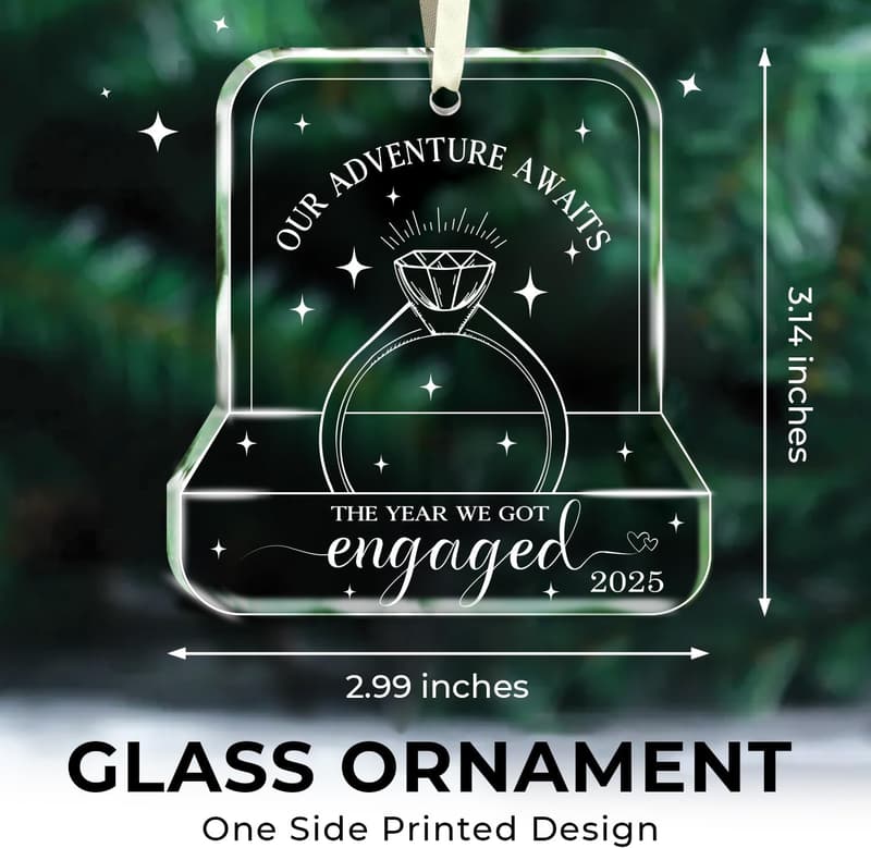 Engagement Gift for Couples - Glass Ornaments 2025