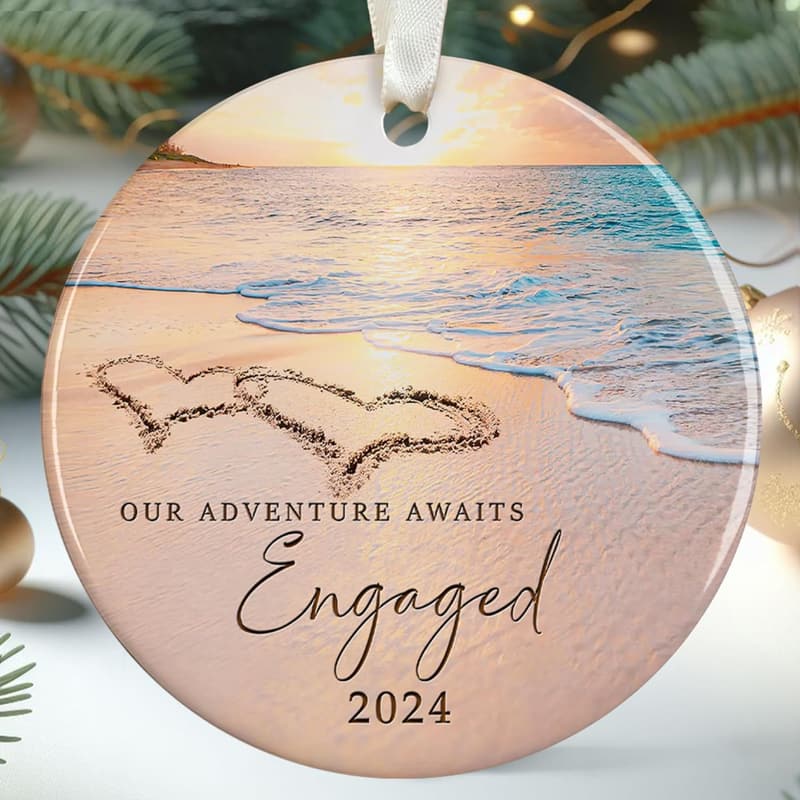 Engagement Gift: Ceramic Ornament for Couples