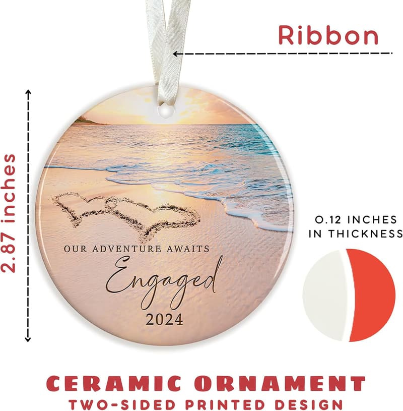 Engagement Gift: Ceramic Ornament for Couples