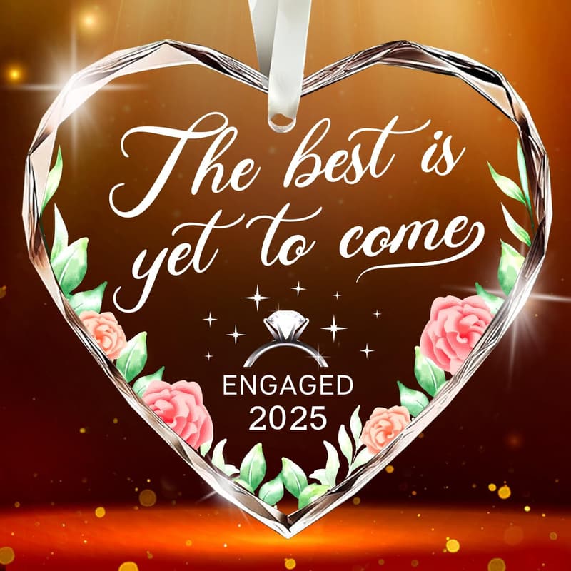 Engagement Gift for Couples - Glass Ornament