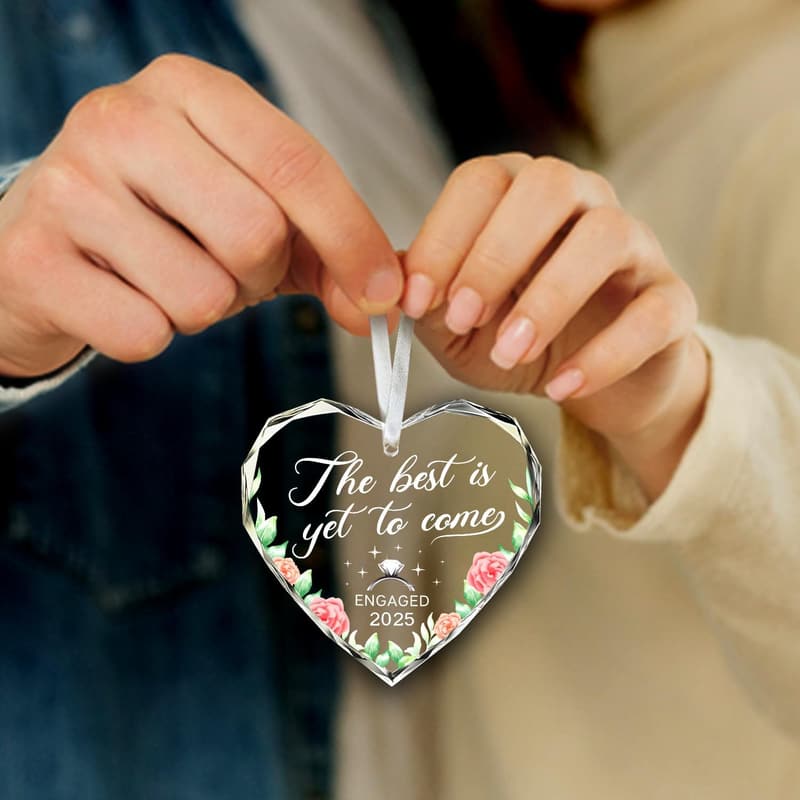 Engagement Gift for Couples - Glass Ornament