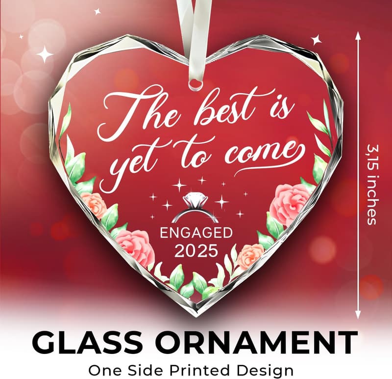 Engagement Gift for Couples - Glass Ornament