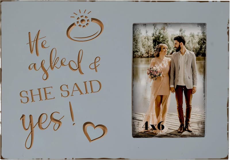 Bride-to-Be Engraved Picture Frame – 4x6 Inches, Warm Grey