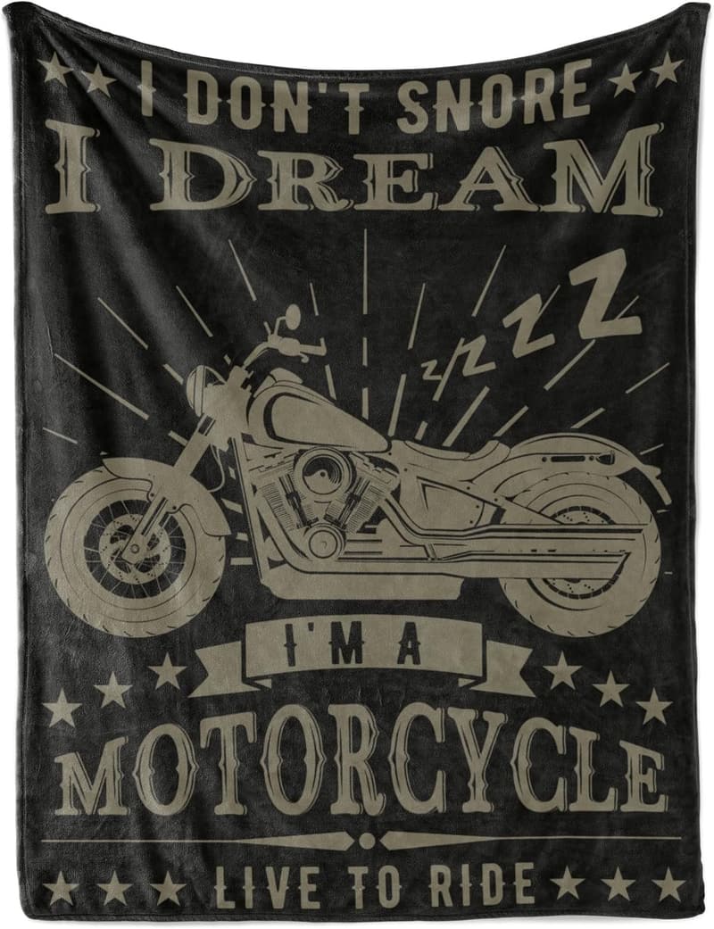 Father's Day Motorcycle Throw Blanket for Men - 50x65 inches