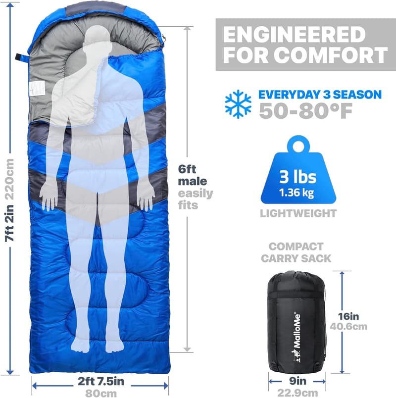 Lightweight Cold Weather Sleeping Bags for Adults & Kids
