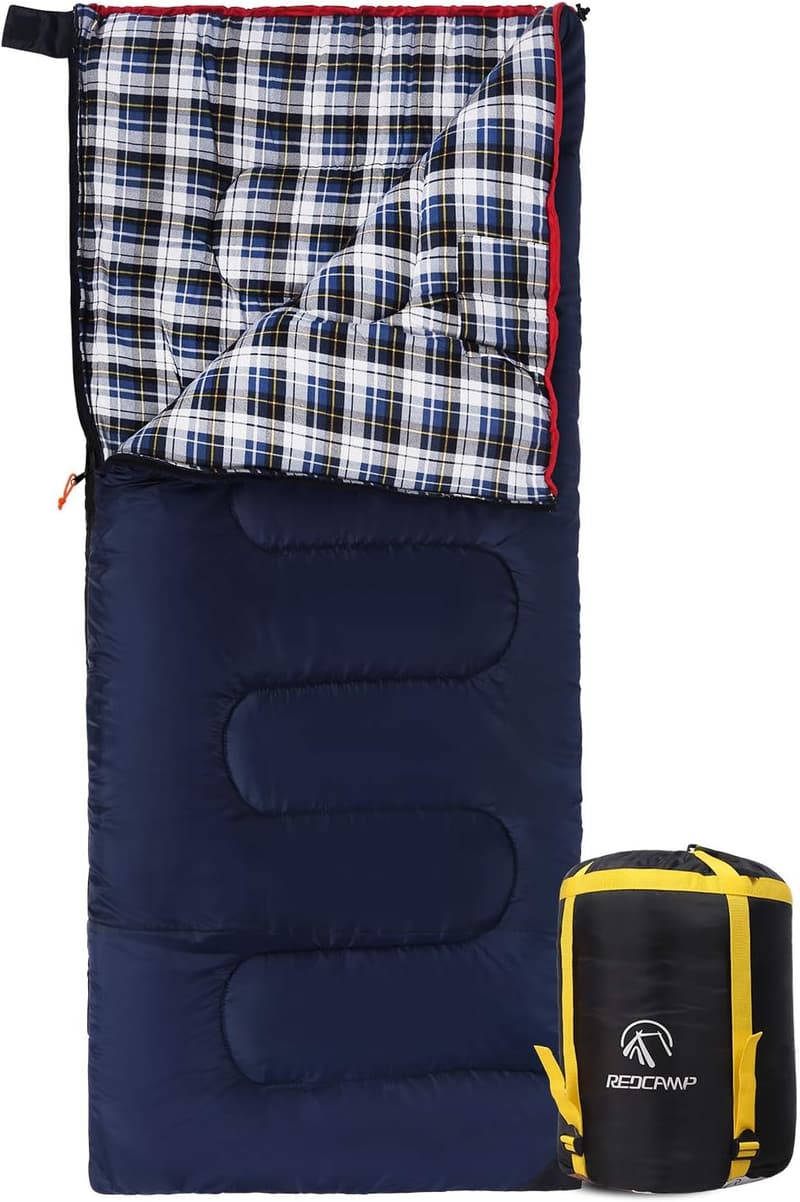 Cold Weather Flannel Sleeping Bag for Camping & Backpacking