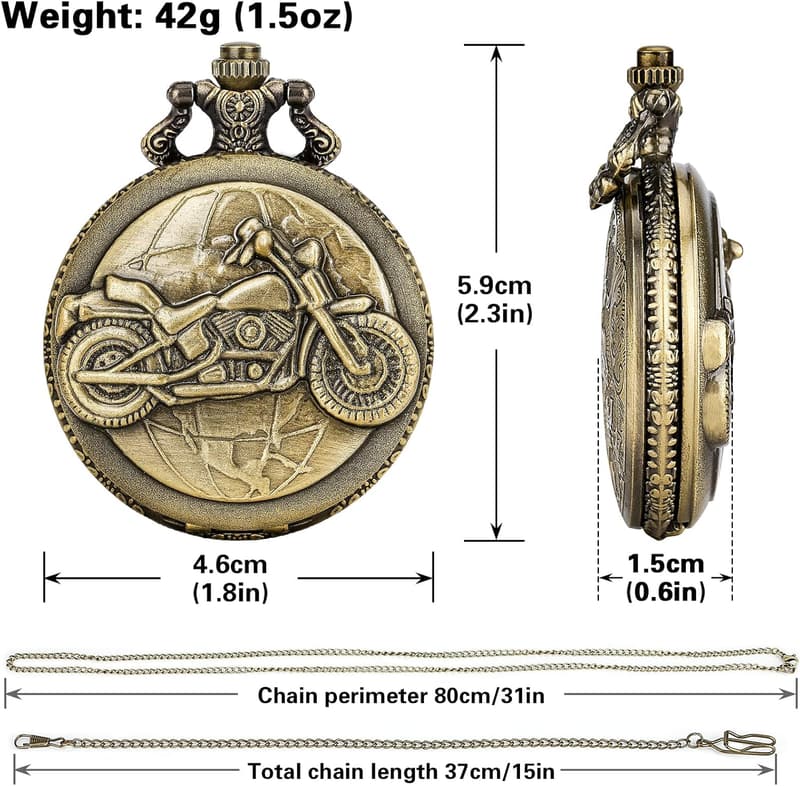 Vintage Quartz Pocket Watch for Men & Women - Anniversary Gift