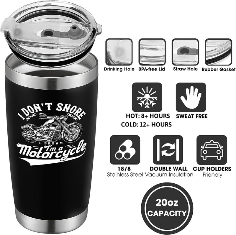 Father's Day Stainless Steel Tumbler for Motorcycle Lovers