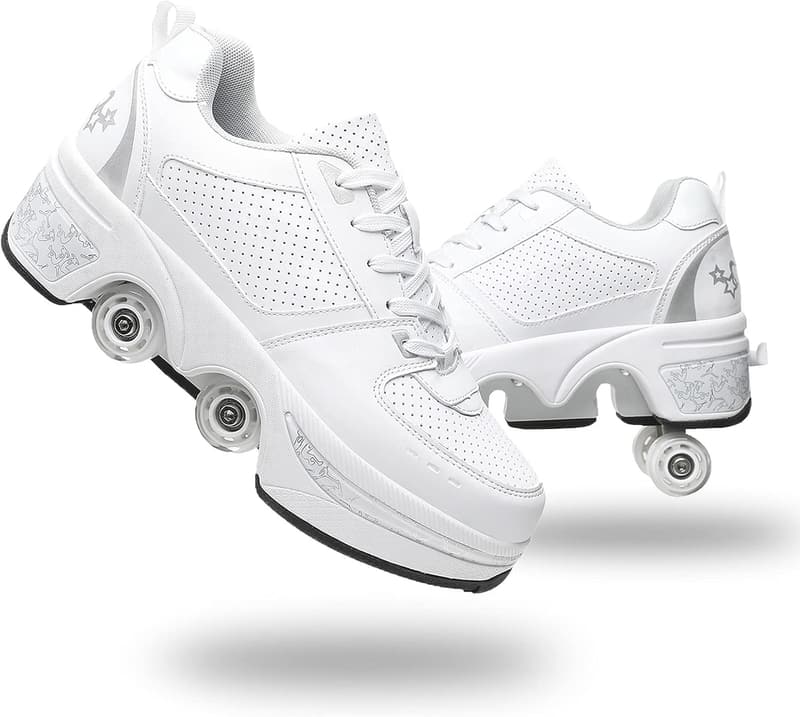 Outdoor Light Up Roller Skates for Kids - Convertible Sneakers