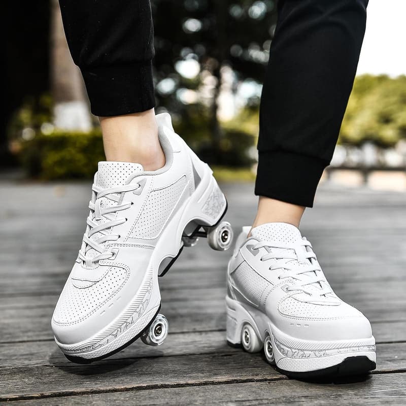 Outdoor Light Up Roller Skates for Kids - Convertible Sneakers