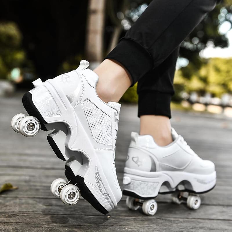 Outdoor Light Up Roller Skates for Kids - Convertible Sneakers