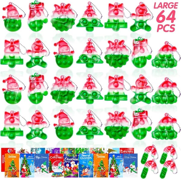 Christmas Party Favors - 64 PCS Grinch Trinkets & Fidget Toys