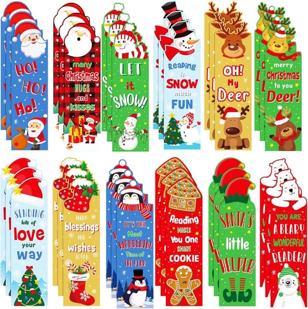 Kids' Christmas Scented Bookmarks - 60 Piece Bulk Gift Set