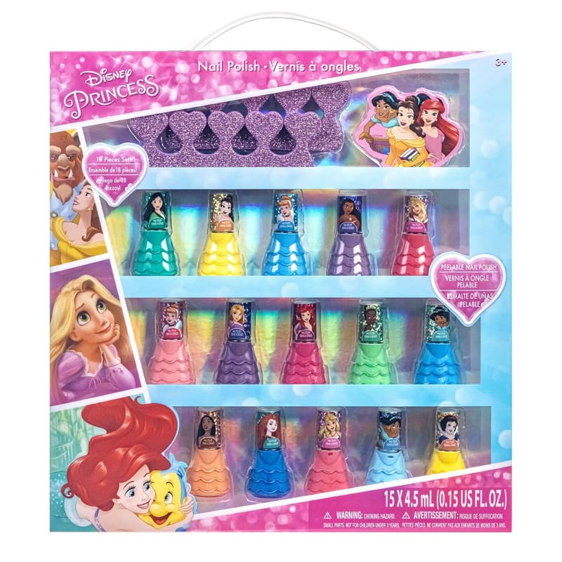 Disney Princess Nail Polish Set for Kids, Quick Dry & Peel Off