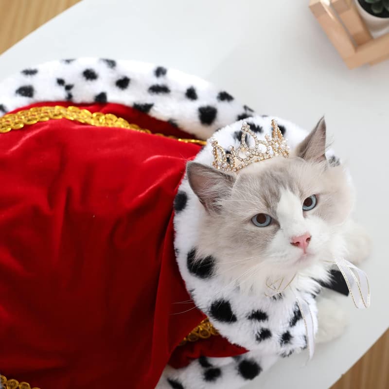 Halloween Dog and Cat Cloak Costume - Red Fur Cosplay Outfit