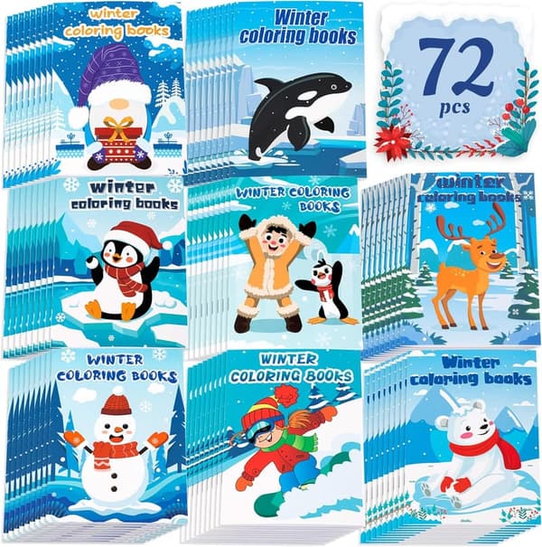 Christmas Winter Coloring Books - 72PCS Goodie Bag Favors for Kids