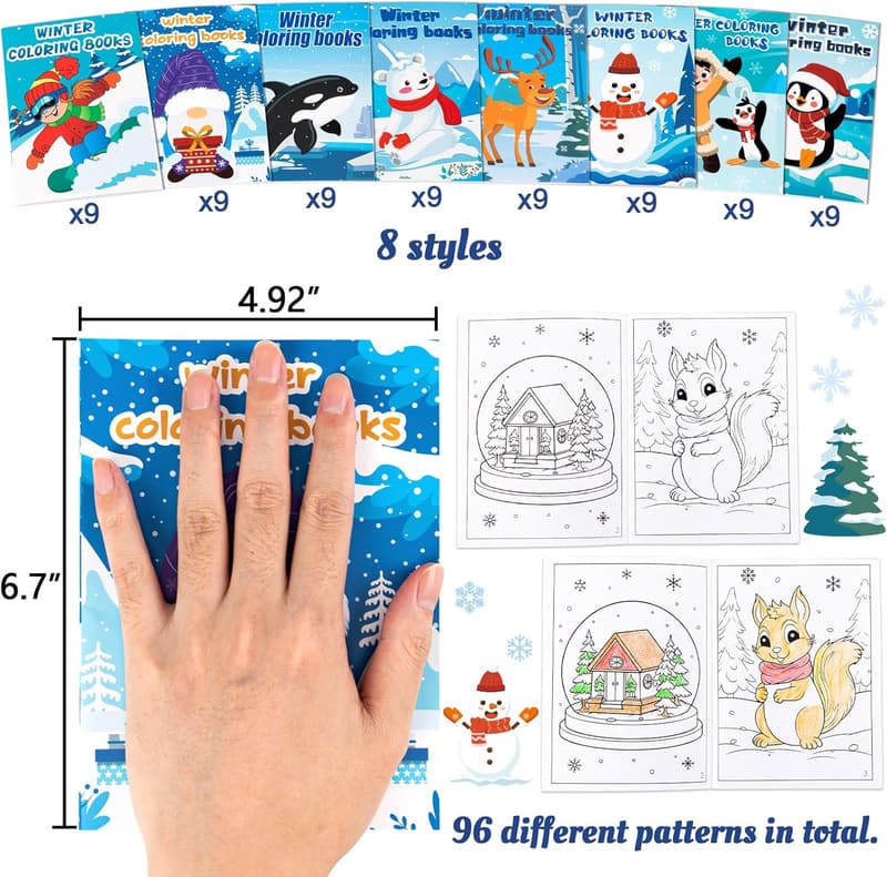 Christmas Winter Coloring Books - 72PCS Goodie Bag Favors for Kids