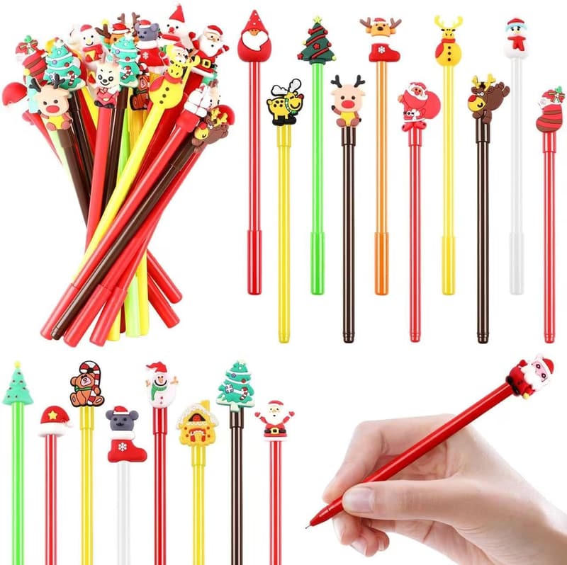 Bulk Cartoon Gel Ink Pens for Kids - 20 Pcs Christmas Party Favor