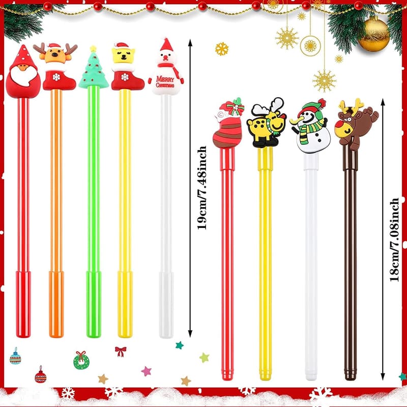 Bulk Cartoon Gel Ink Pens for Kids - 20 Pcs Christmas Party Favor