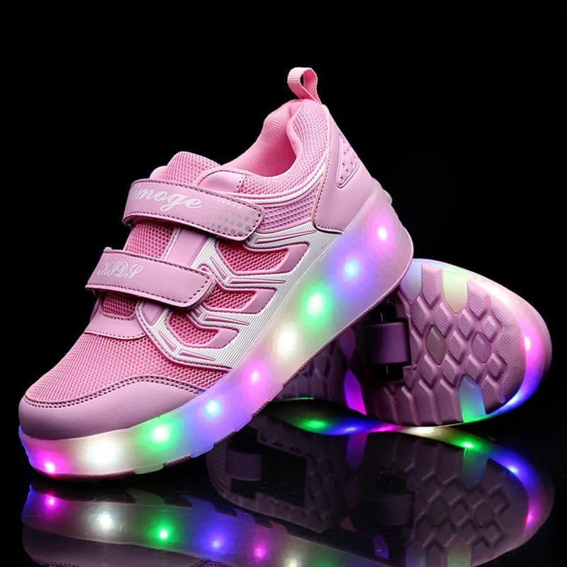 Kids' USB Charging LED Light Up Roller Sneakers