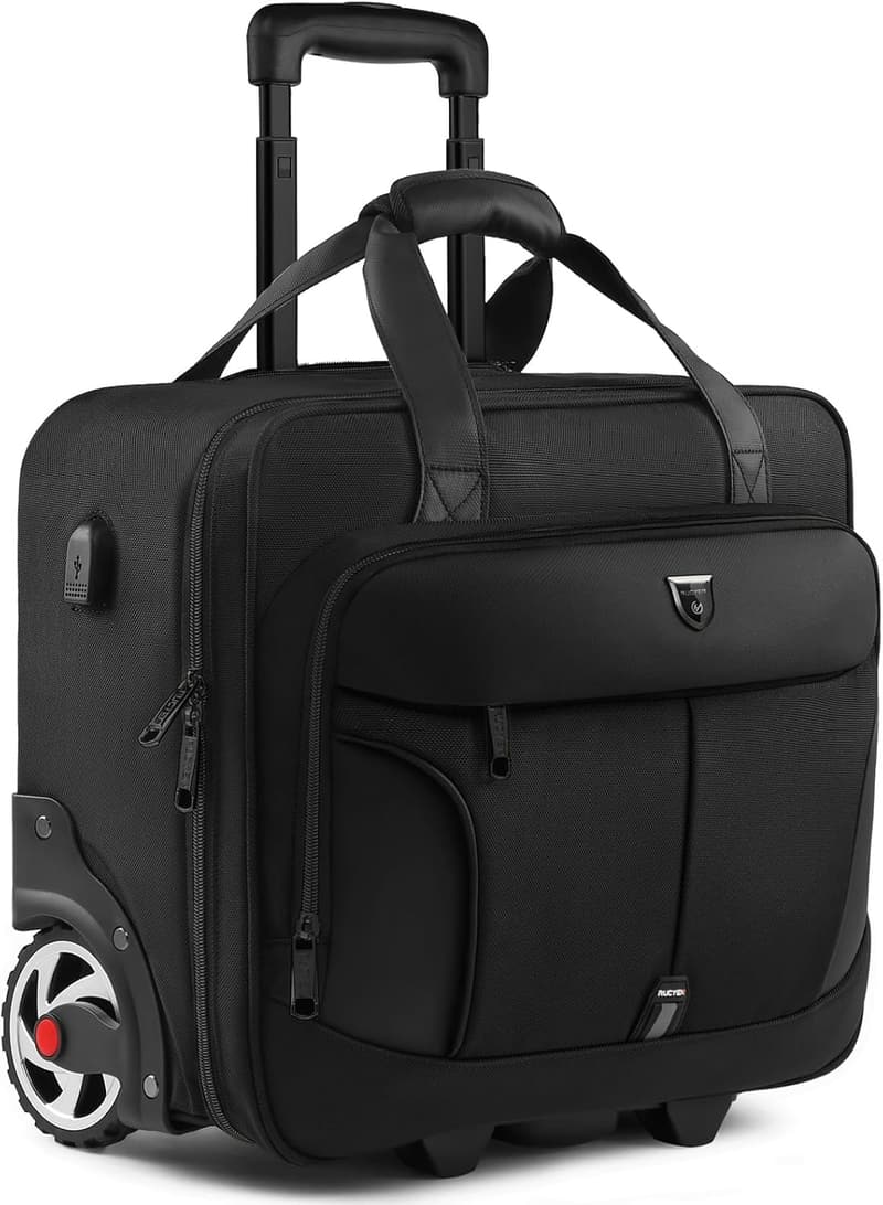 Rolling Laptop Bag for Business Travel - Unisex Briefcase on Wheels