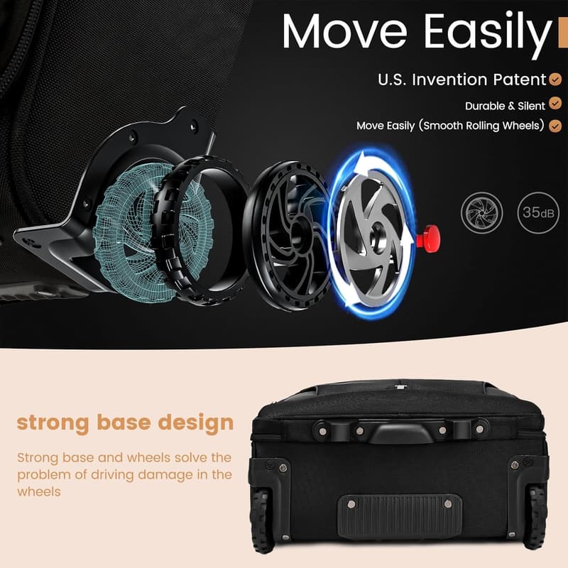 Rolling Laptop Bag for Business Travel - Unisex Briefcase on Wheels