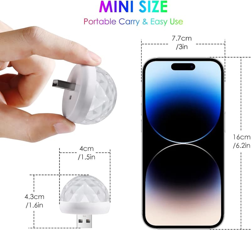 Sound Activated Mini Disco Ball Light for Kids' Parties