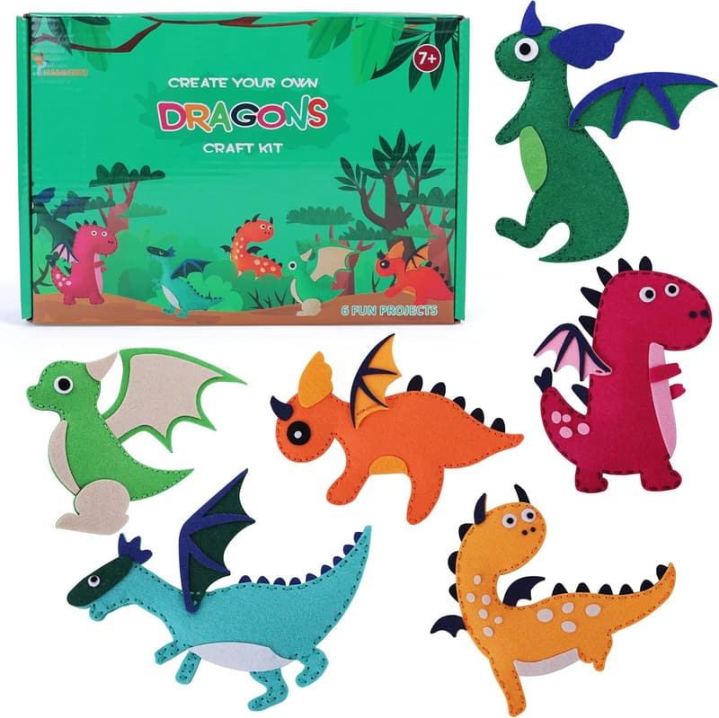 Dragons DIY Sewing Kit for Kids Ages 8-12 - Fun Christmas Craft