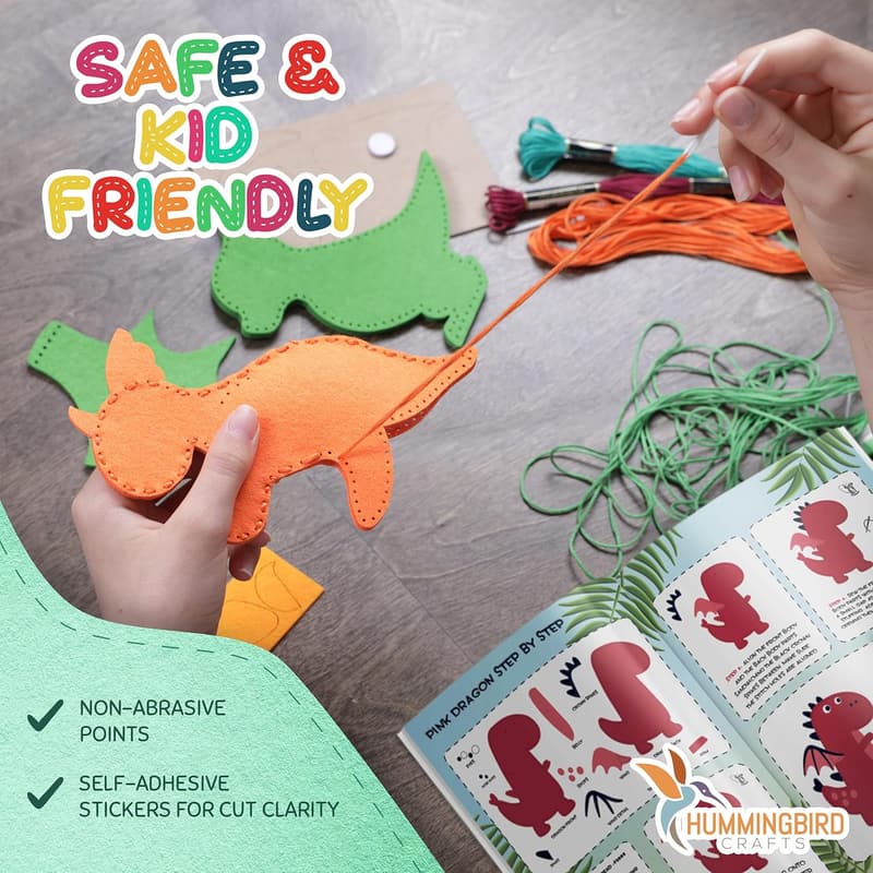 Dragons DIY Sewing Kit for Kids Ages 8-12 - Fun Christmas Craft