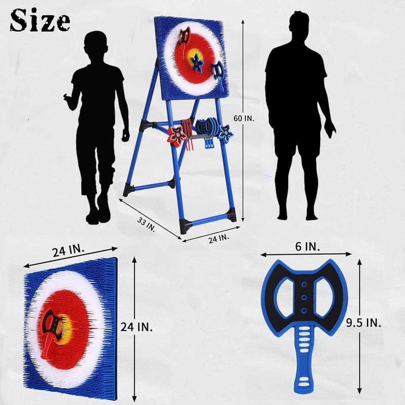 Axe Throwing Game Set with Bristle Target & 8 Axes
