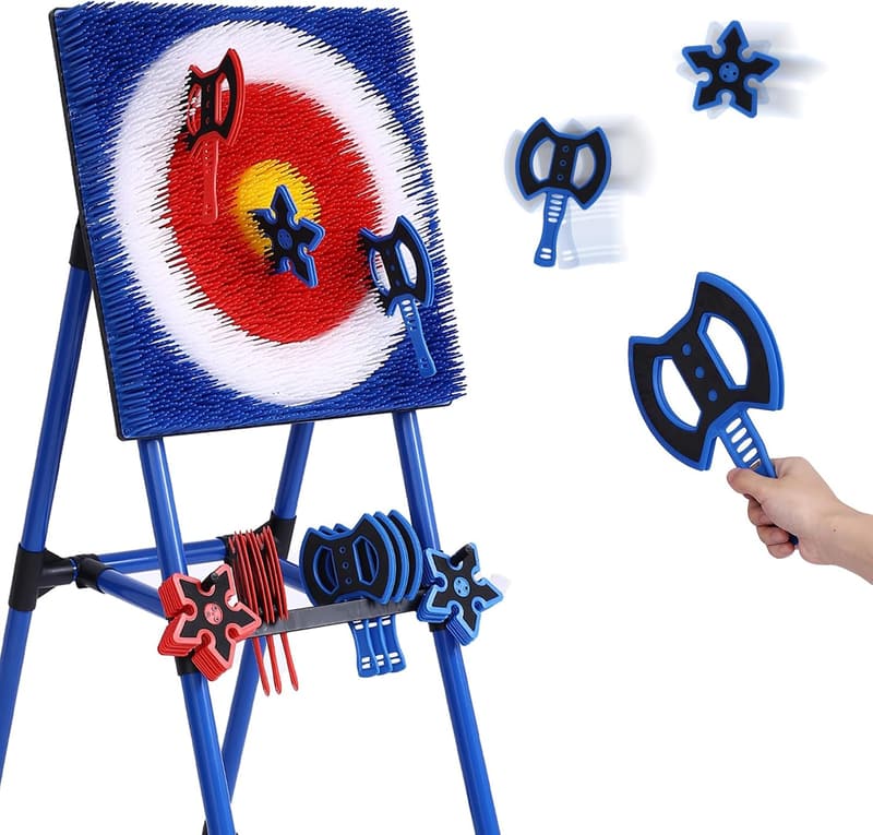 Backyard Axe Throwing Game Set - 8 Axes & Foldable Target