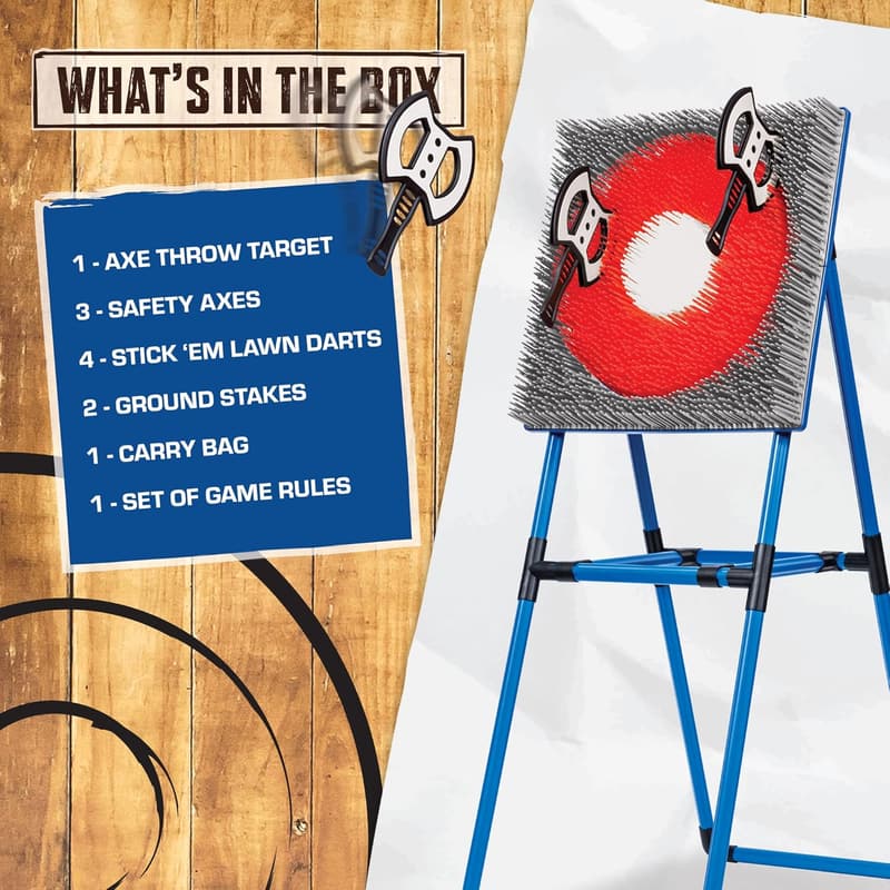 2-in-1 Backyard Axe Throwing & Lawn Dart Target Set